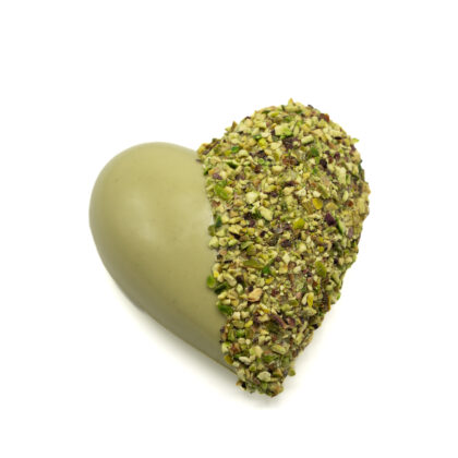 Cuore di cioccolato al pistacchio ripieno di crema croccante