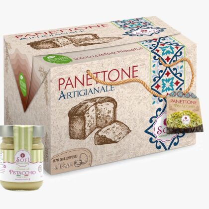 Panettone con vasetto pistacchio